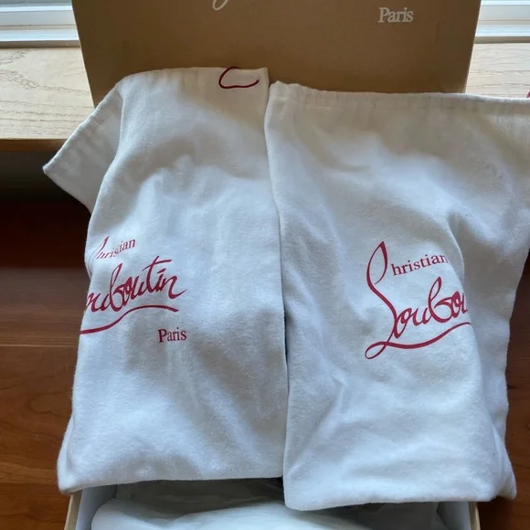 Christian Louboutin Black Spiked Slip-Ons - Picture 7 of 9